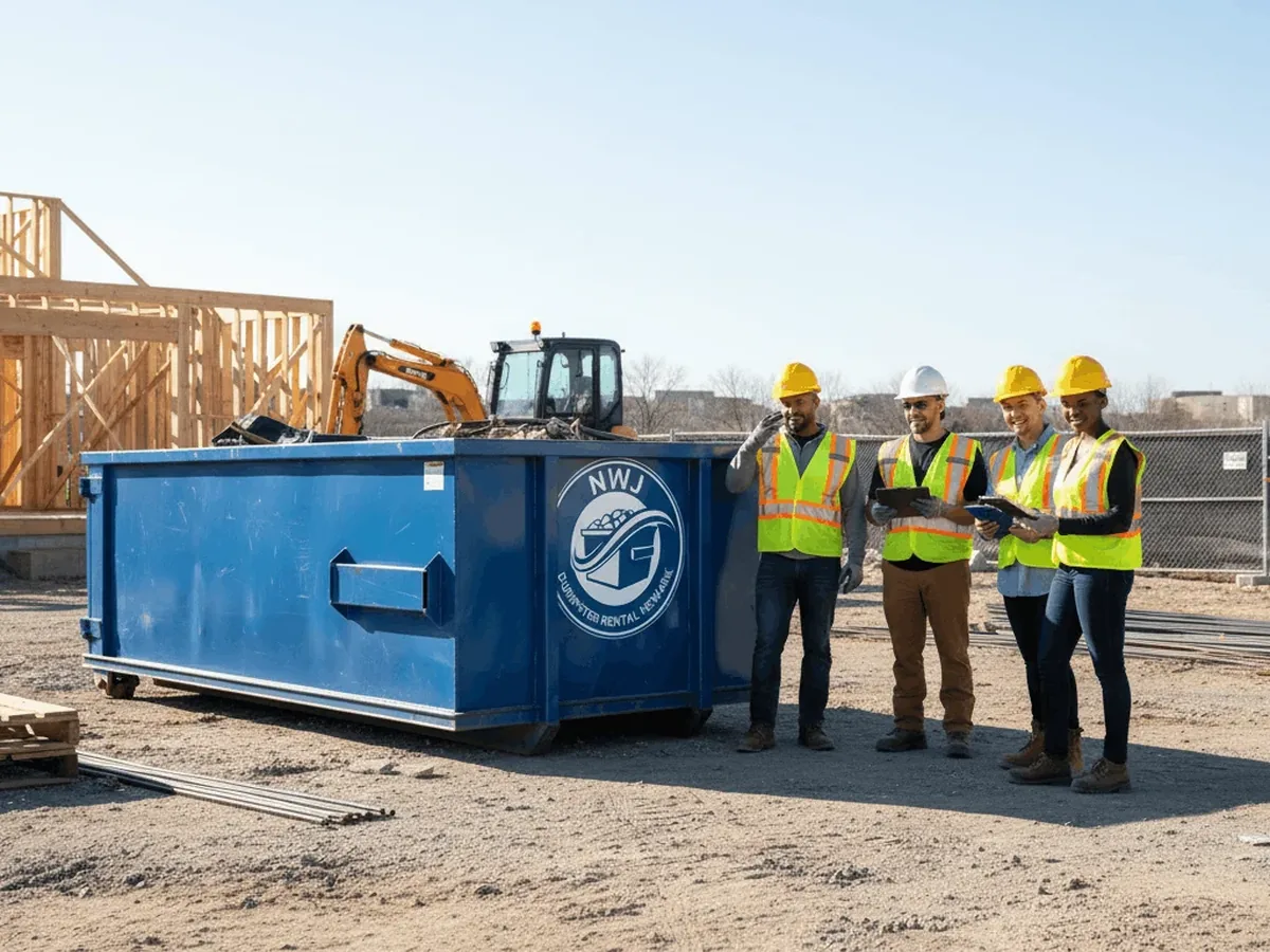 NWJ Dumpster Rental Newark crew on a construction jobsite